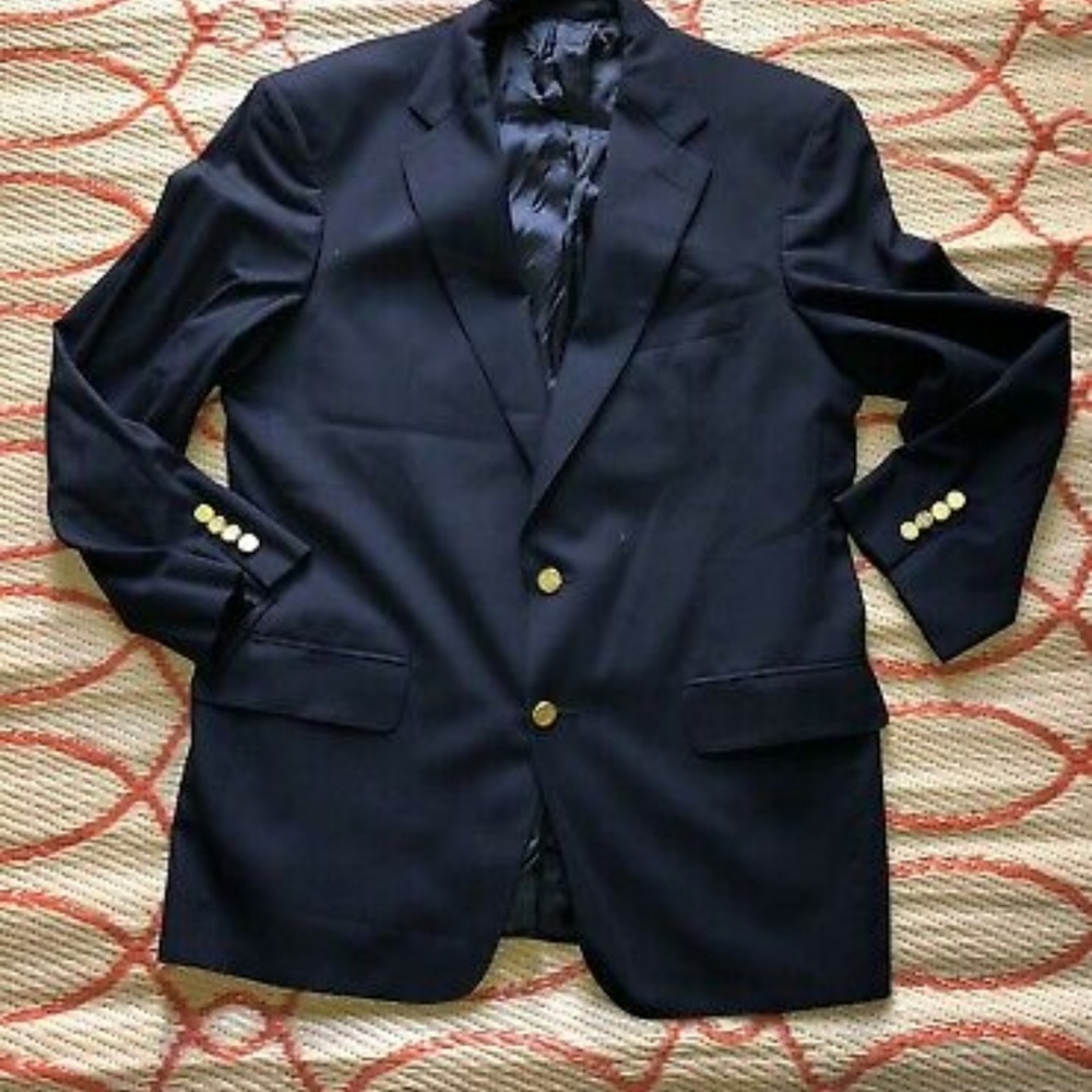 Savile Row Mather Fink 40 L Long Navy Blue Blazer